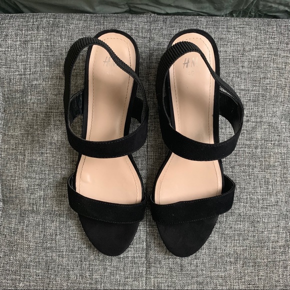 h&m black heeled sandals